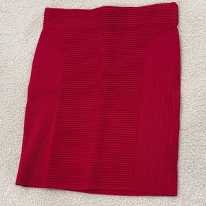 Express Vibrant Red Pencil Skirt